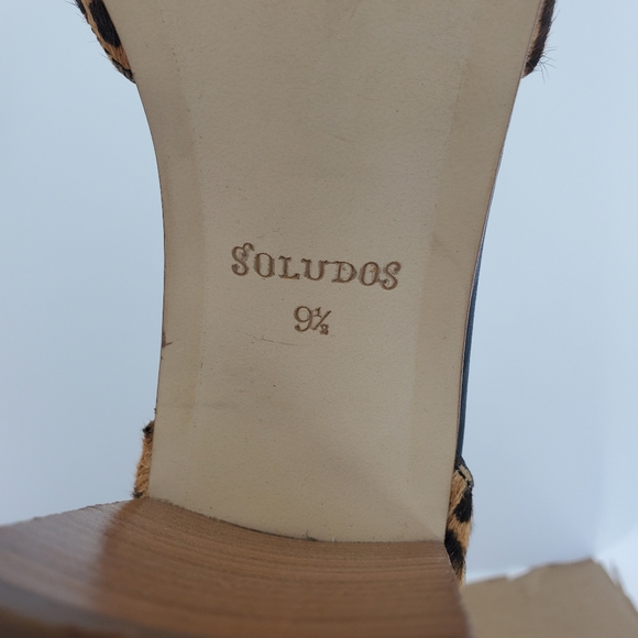 Soludos Collette Heels, Cheetah Print Calf Hair, Size 9.5 New Sandals Tan Brown - Picture 6 of 8